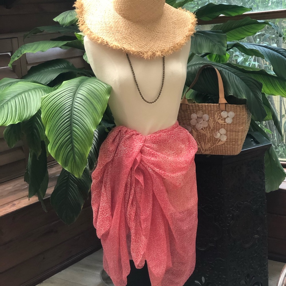 💖Pink Leopard Print Beach Wrap Scarf